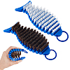 2Pcs 2 Colors Bristle with Silicone Brush AJEW-GA0008-93-1