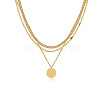 3Pcs Brass Disc Pendant 3 Layer Necklaces for Women FS-WG7502D-04-3