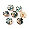 1-Hole Alloy Enamel Shank Buttons BUTT-WH0015-57B-1