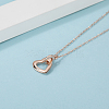 925 Silver Heart Pendant Necklace with Mozambique Diamond for Daily Wear GA2966-2