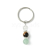 Gemstone Round Beaded Pendant Keychain KEYC-JKC00849-3