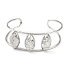 Non-Tarnish 304 Stainless Steel Wide Hollow Textured Horse Eye Opaen Cuff Bangles BJEW-Q348-06P-02-2