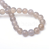 Round Natural Grey Agate Bead Strands X-G-R345-8mm-07-3