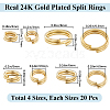 Beebeecraft 80Pcs 4 Styles Brass Split Rings KK-BBC0014-06-2