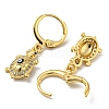 Real 18K Gold Plated Brass Dangle Leverback Earrings EJEW-A033-25G-01-2