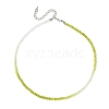 Faceted Rondelle Glass Beaded Necklace for Women NJEW-M208-01B-3