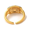 Brass Micro Pave Cubic Zirconia Cuff Rings for Women RJEW-G325-11E-GP-3