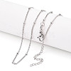 Round Brass Curb Chain Necklaces for Women NJEW-G084-18P-1