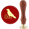 Brass Wax Seal Stamp with Handle AJEW-WH0184-0885-1