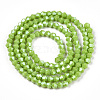 Opaque Solid Color Electroplate Glass Beads Strands EGLA-A039-P2mm-A21-3