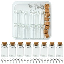 8Pcs Glass Jar Glass Bottles with Cork Stopper AJEW-FS0001-10