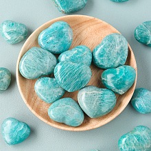 Natural Amazonite Heart Palm Stones PW-WG21258-01