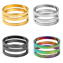 4Pcs 4 Colors Brass Rings RJEW-YW0001-05