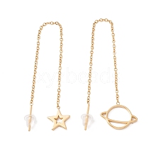 Star & Planet Asymmetrical Earrings Dangle Stud Earrings EJEW-A067-07G