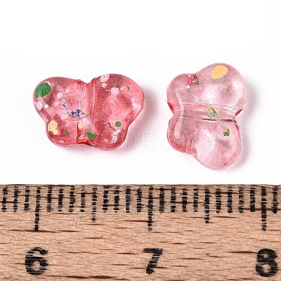 Spray Painted Transparent Acrylic Beads OACR-N149-01F-1