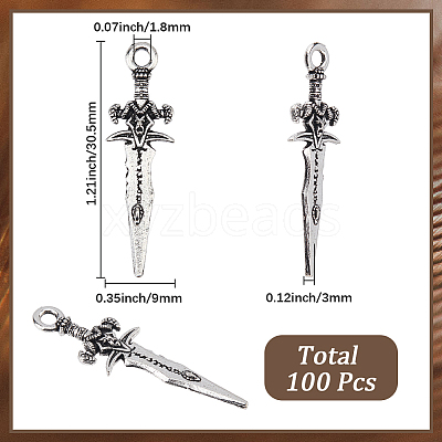 100Pcs Tibetan Style Alloy Pendants TIBEP-SC0003-53AS-1