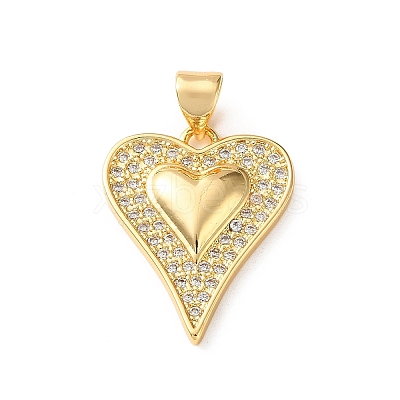 Brass Micro Pave Clear Cubic Zirconia Pendants CU-CBA03AF-09A-G-1