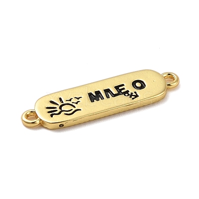 Beach Theme Rack Plating Brass Rectangle Connector Charms KK-P261-08E-G10-1
