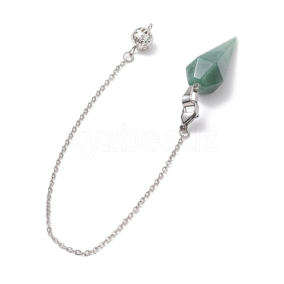 Natural & Synthetic Mixed Gemstone Pointed Dowsing Pendulums PALLOY-JF02609-02-1