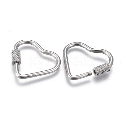 Non-Tarnish 304 Stainless Steel Screw Carabiner Lock Charms ZIRC-F255-060P-1