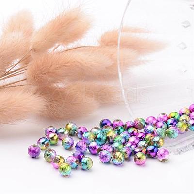 Mixed Colorful Spray Painted Matte Acrylic Round Beads X-PB25P9282-1
