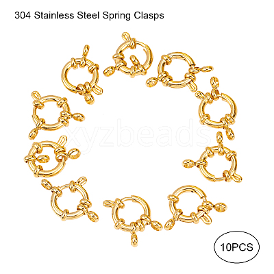 304 Stainless Steel Spring Ring Clasps STAS-G190-17G-1