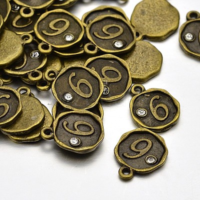 Antique Bronze Plated Alloy Rhinestone Charms LS-ALRI-J153-06-NF-1