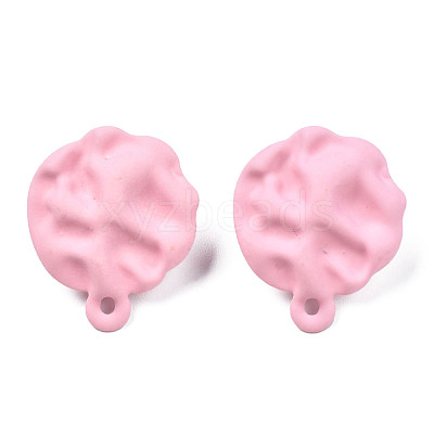 Spray Painted Iron Stud Earring Findings IFIN-N008-015C-1