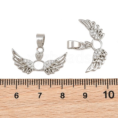 Brass Micro Pave Clear Cubic Zirconia Pendants CU-CBA6A75-08A-P-1