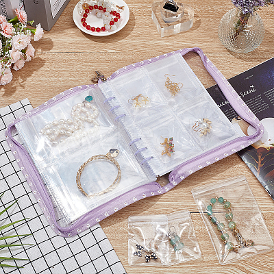 PVC Loose Leaf Jewelry Storage Bag ODIS-WH0038-90D-1