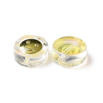 Transparent Spray Painted Glass Beads GLAA-I050-15B-1