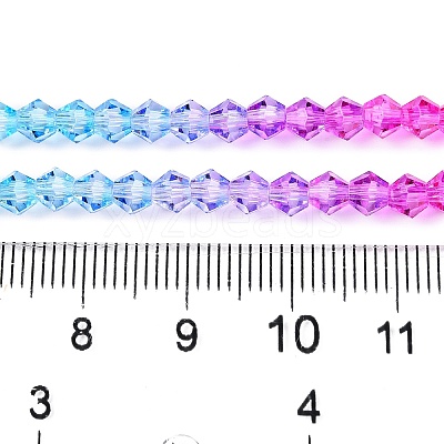 Gradient Color Baking Paint Glass Bead Strands DGLA-A039-T6mm-A08-1