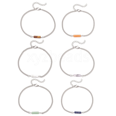 6Pcs 304 Stainless Steel Chain Bracelets BJEW-JB12189-1