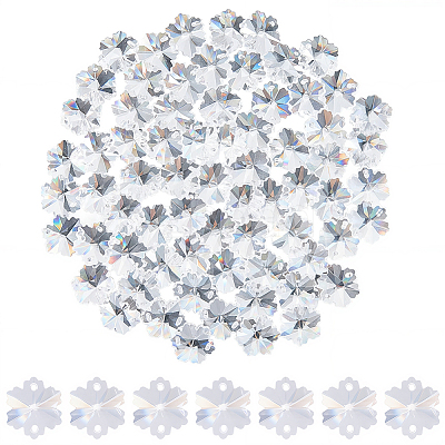 80Pcs Transparent Faceted Glass Connector Charms GLAA-SP0001-88C-01-1