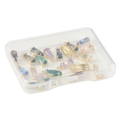 20Pcs 10 Colors Faceted Glass Charms GLAA-FS0002-64-1