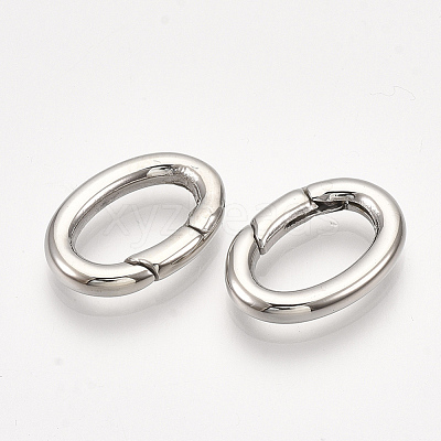 Non-Tarnish 304 Stainless Steel Spring Gate Rings STAS-S079-88A-1