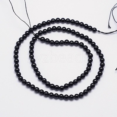 Natural Black Tourmaline Round Bead Strands X-G-I160-01-6mm-1