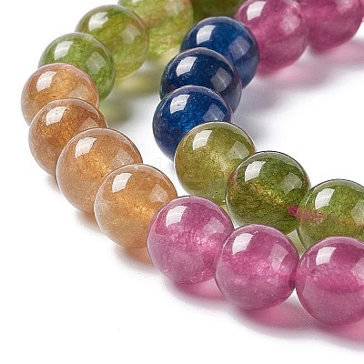 Natural White Jade Imitation Tourmaline Beads Strands G-I334-01B-1