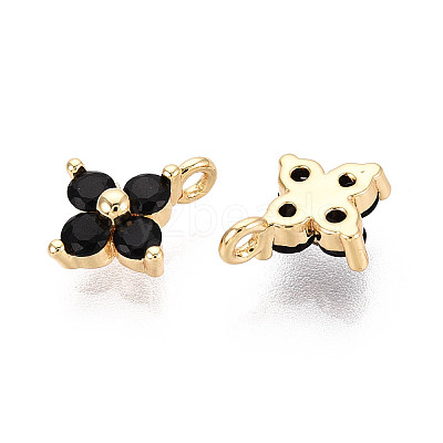 Brass Micro Pave Cubic Zirconia Pendants X-KK-D356-07F-G-1