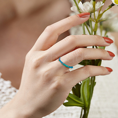 12Pcs 6 Style 304 Stainless Steel Bamboo Sticker Finger Ring for Women RJEW-DC0001-14-1