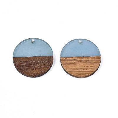Resin & Walnut Wood Pendants LS-RESI-S358-02B-09-1