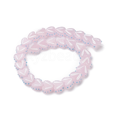Heart Handmade Lampwork Beads Strands LAMP-G150-01J-1