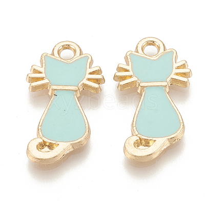 Alloy Enamel Kitten Pendants ENAM-S115-038B-1