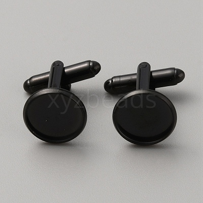 304 Stainless Steel Cuff Button STAS-WH0022-97EB-1