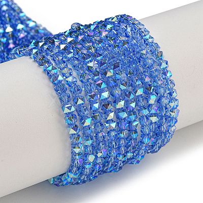 Electroplate Glass Beads Strands GLAA-Q105-02-06-1