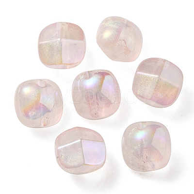 UV Plating Luminous Transparent Acrylic Beads OACR-P010-01C-1