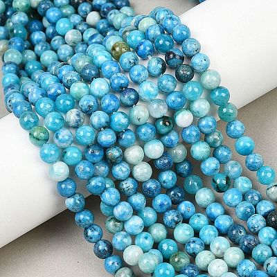 Natural Gemstone Hemimorphite Round Beads Strands G-L145-6mm-01-1