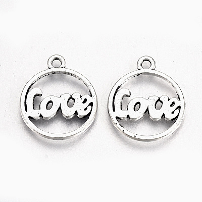 Tibetan Style Alloy Pendants TIBE-S323-025AS-RS-1