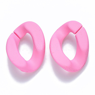 Opaque Spray Painted Acrylic Linking Rings OACR-S036-001B-I-1-1