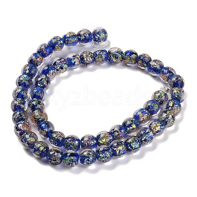 Handmade Dichroic Foil Glass Beads Strands DICH-U001-02D-1